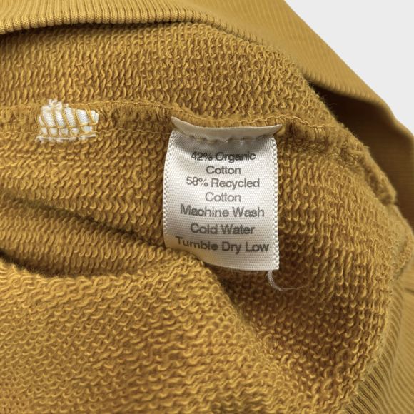 CRTFD Organic Cotton Embroidered Logo Crewneck Sweatshirt in Mustard Size Large - Picture 12 of 12